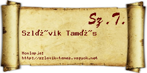 Szlávik Tamás névjegykártya